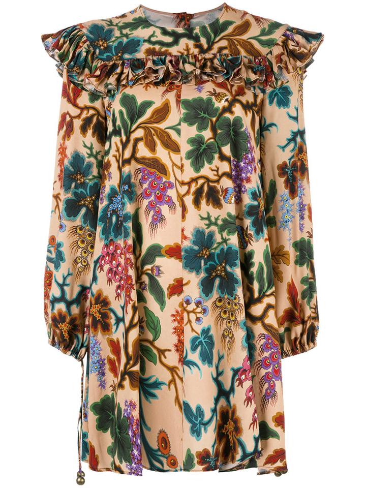 Philosophy Di Lorenzo Serafini Floral Print Dress, Women's, Size: 38, Nude/neutrals, Rayon