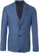 Michael Kors Two-button Blazer, Men's, Size: 40, Blue, Linen/flax/polyester/viscose