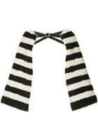 Tu Es Mon Trésor Striped Faux Fur Arm Cover - Black