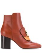 Chloé Heeled C-logo Boots - Brown