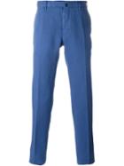 Incotex Slim Fit Trousers, Men's, Size: 50, Blue, Linen/flax/cotton