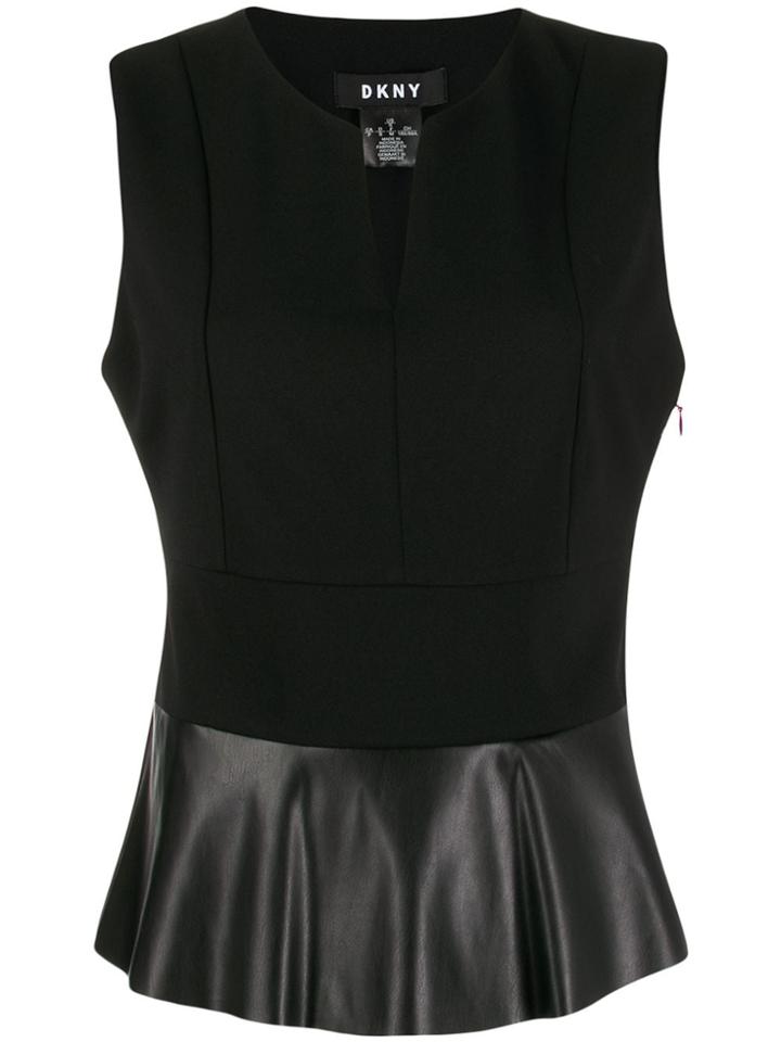 Dkny Peplum Hem Top - Black