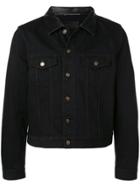 Saint Laurent Contrasting Collar Denim Jacket - Black