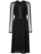 Altuzarra Lace-up Studded Dress, Size: 34, Black, Silk/polyester
