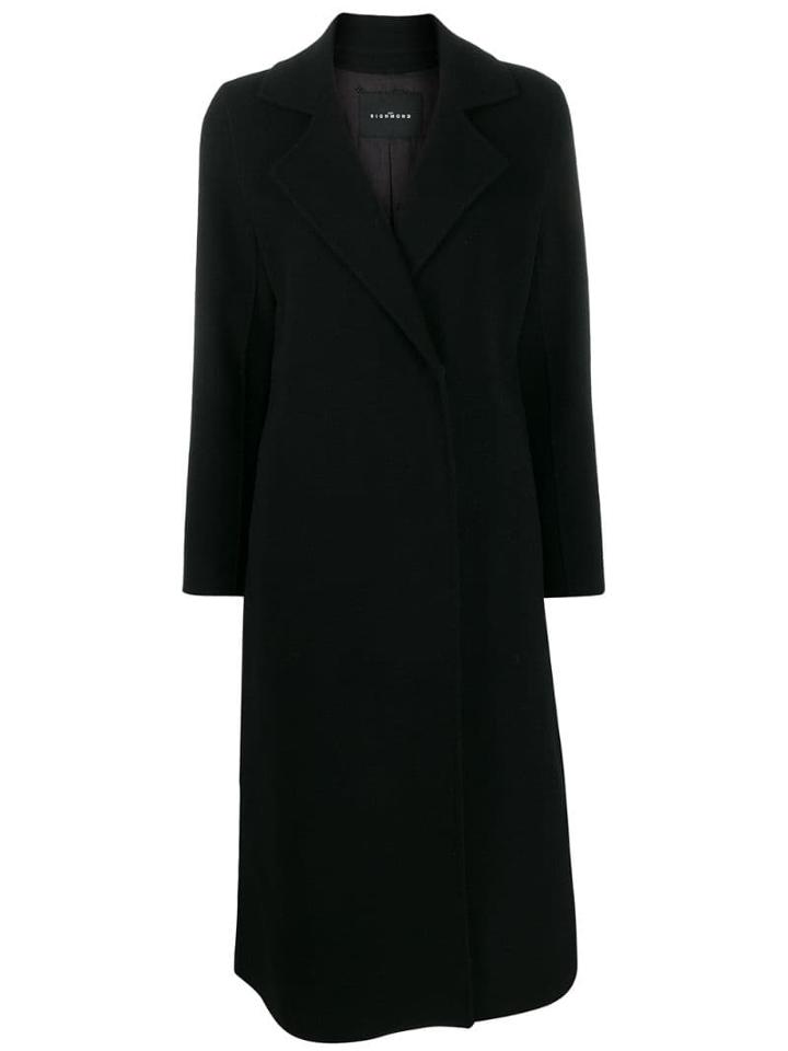 John Richmond Minimal Fitted Coat - Black