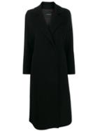 John Richmond Minimal Fitted Coat - Black