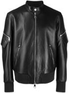 Neil Barrett Zipped-up Leather Ajcket - Black