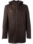 Drome Hooded Mid-length Coat, Men's, Size: Medium, Brown, Lamb Skin/lamb Fur