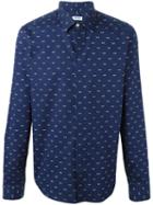 Kenzo Eye Print Shirt, Men's, Size: 38, Blue, Cotton/spandex/elastane