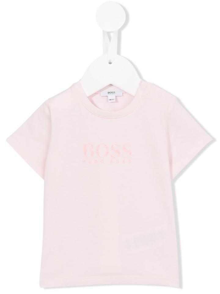 Boss Kids - Logo Print T-shirt - Kids - Cotton/spandex/elastane - 18 Mth, Toddler Girl's, Pink/purple