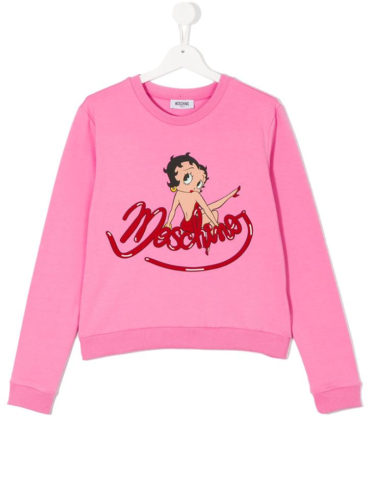 Moschino Kids Betty Boop Printed Sweatshirt - Pink & Purple