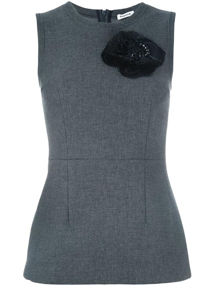 P.a.r.o.s.h. 'ryan' Top, Women's, Size: Large, Grey, Viscose/wool