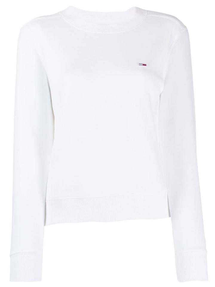 Tommy Jeans Long-sleeve Fitted Sweater - White