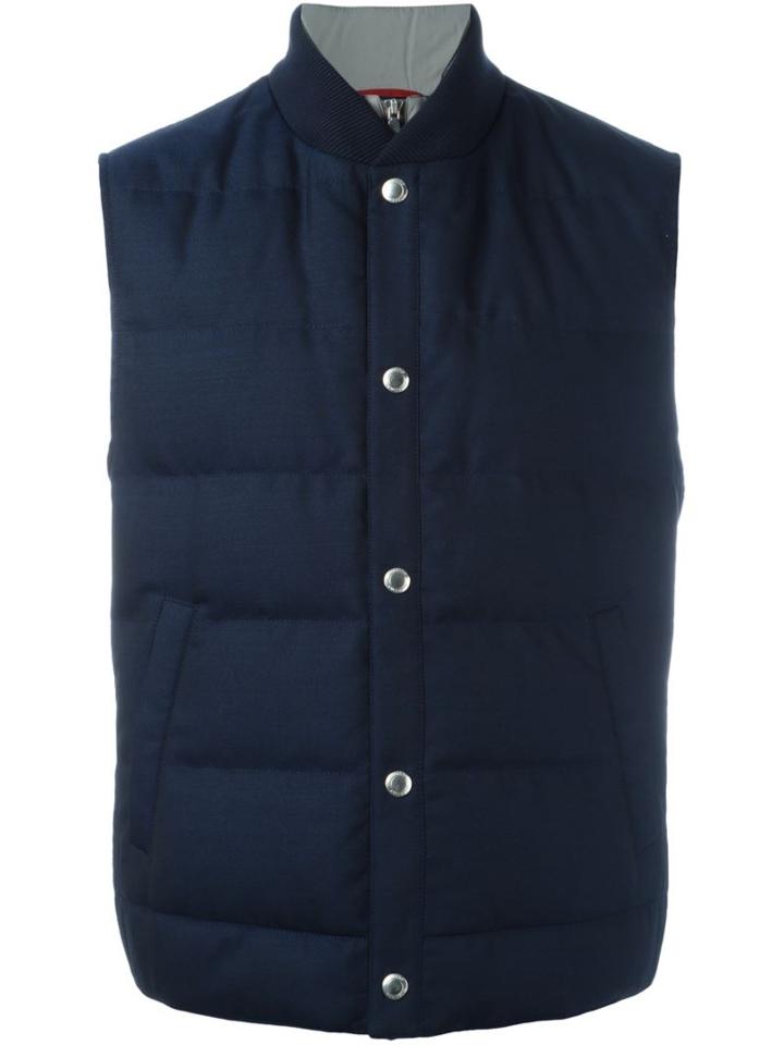 Brunello Cucinelli Padded Gilet, Men's, Size: Xl, Blue, Cotton/nylon/polyamide/goose Down