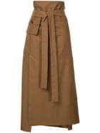 Christopher Esber Belted Midi A-line Skirt - Brown