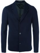 Emporio Armani Three Button Blazer, Men's, Size: 50, Blue, Acrylic/polyester/spandex/elastane/wool