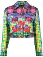 Versace Cropped Tartan Jacket - Multicolour