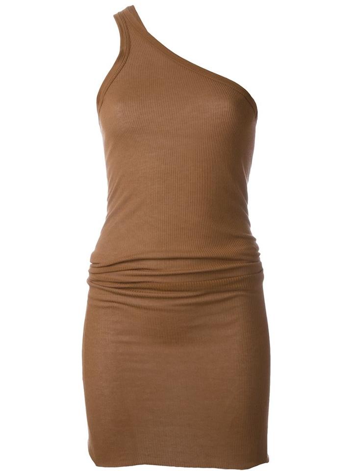 Rick Owens One Shoulder Tank Top, Women's, Size: 38, Brown, Silk/viscose