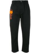 Fendi Karl Lagerfield Straight Cropped Jeans - Black