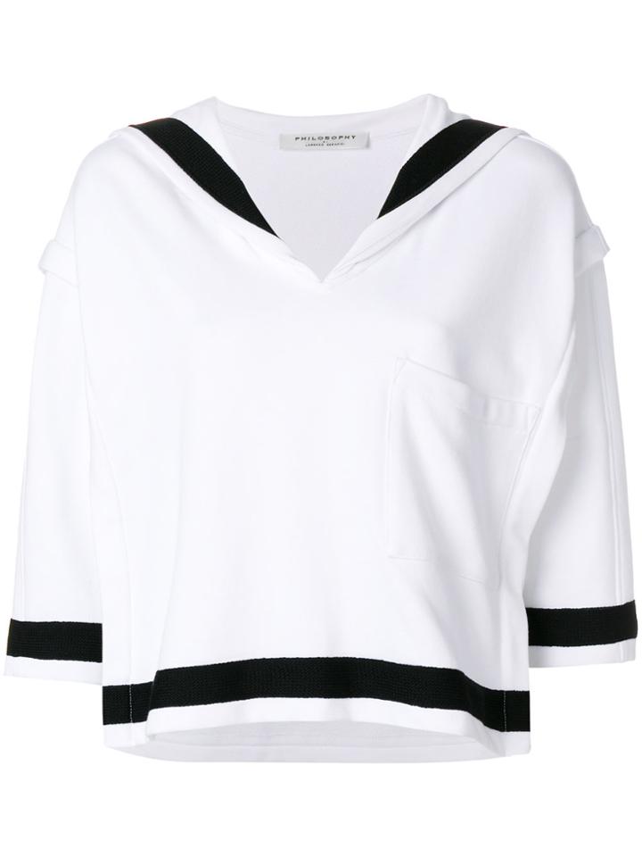Philosophy Di Lorenzo Serafini Contrast Stripe Trim And Flap Detail