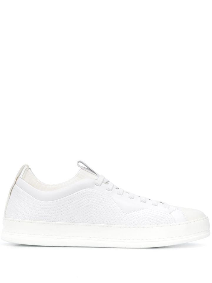 Z Zegna Low Top Lace Up Sneakers - White