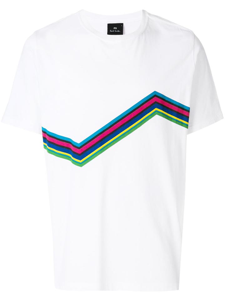 Ps By Paul Smith Stripe Print T-shirt - White