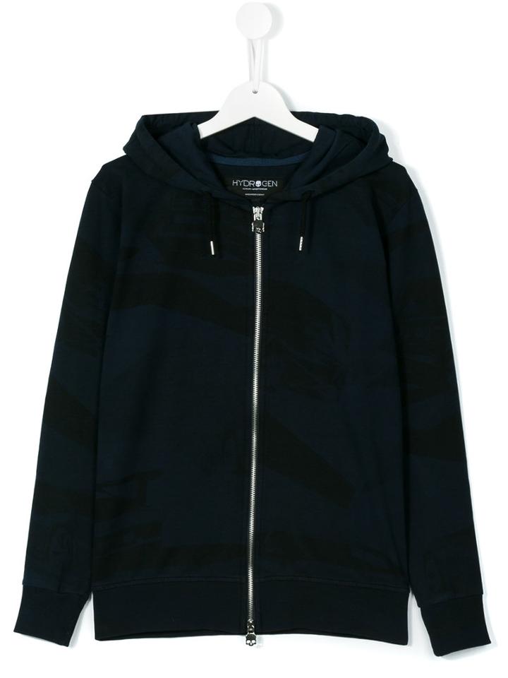 Hydrogen Kids - Zipped Hoodie - Kids - Cotton/spandex/elastane - 14 Yrs, Blue