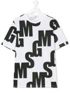 Msgm Kids Teen Logo T-shirt - White