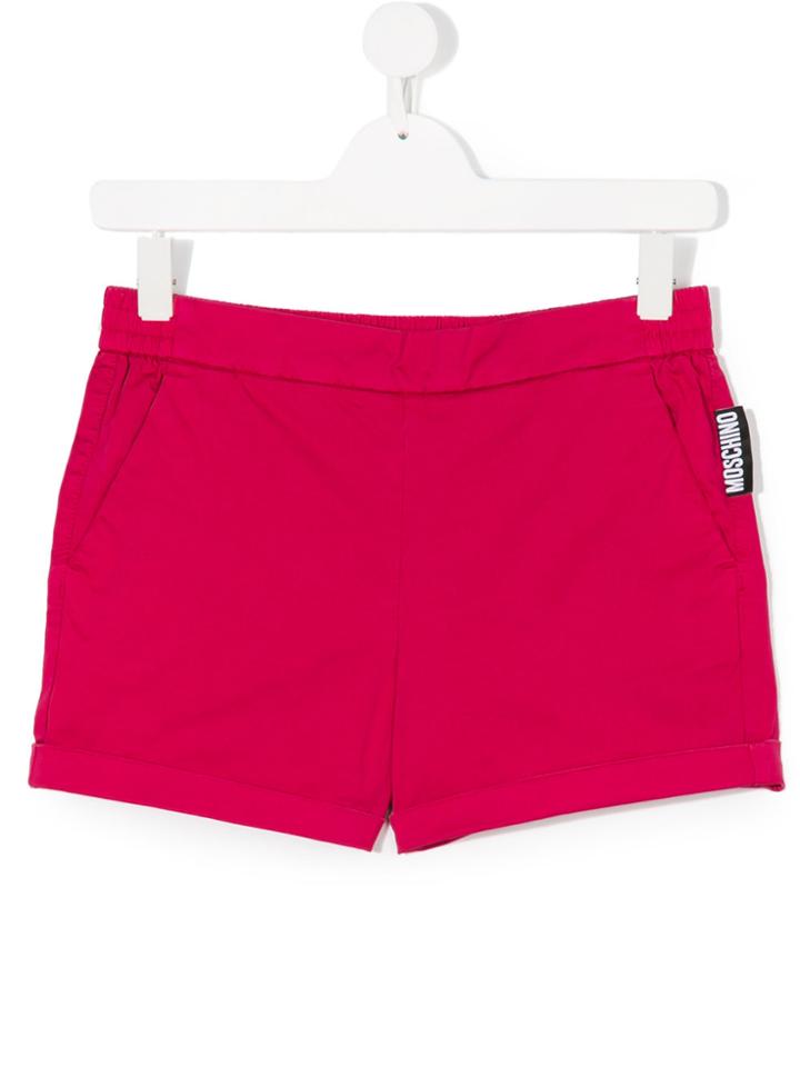 Moschino Kids Teen Turn-up Shorts - Pink & Purple