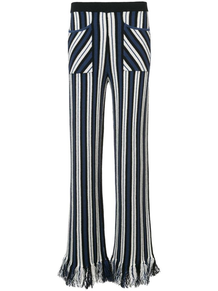 Rosie Assoulin Striped Tassel Trousers - Blue