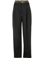 Monse Combined Striped Trousers - Black