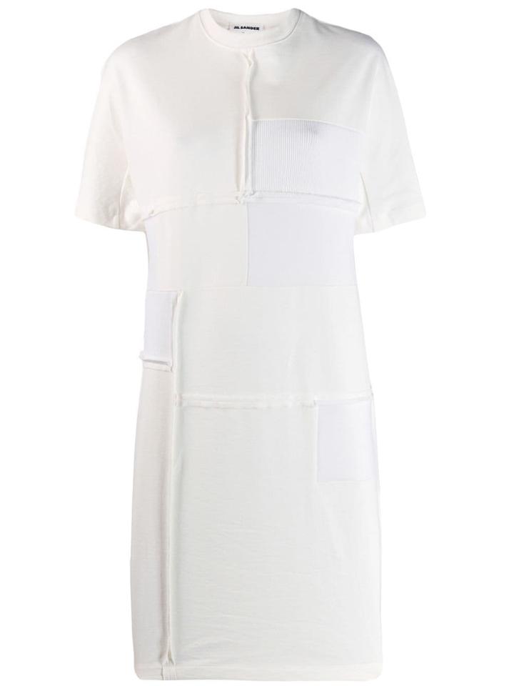 Jil Sander Patchwork Jersey Dress - White