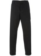 Ann Demeulemeester Turn-up Hem Trousers, Men's, Size: M, Black, Cotton/rayon
