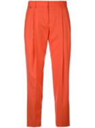 Straight Pleated Trousers - Women - Wool - 38, Yellow/orange, Wool, Paul Smith