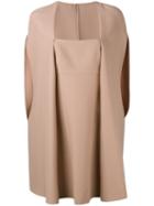 Valentino Cape Overlay Detail Dress, Women's, Size: 44, Pink/purple, Silk/virgin Wool