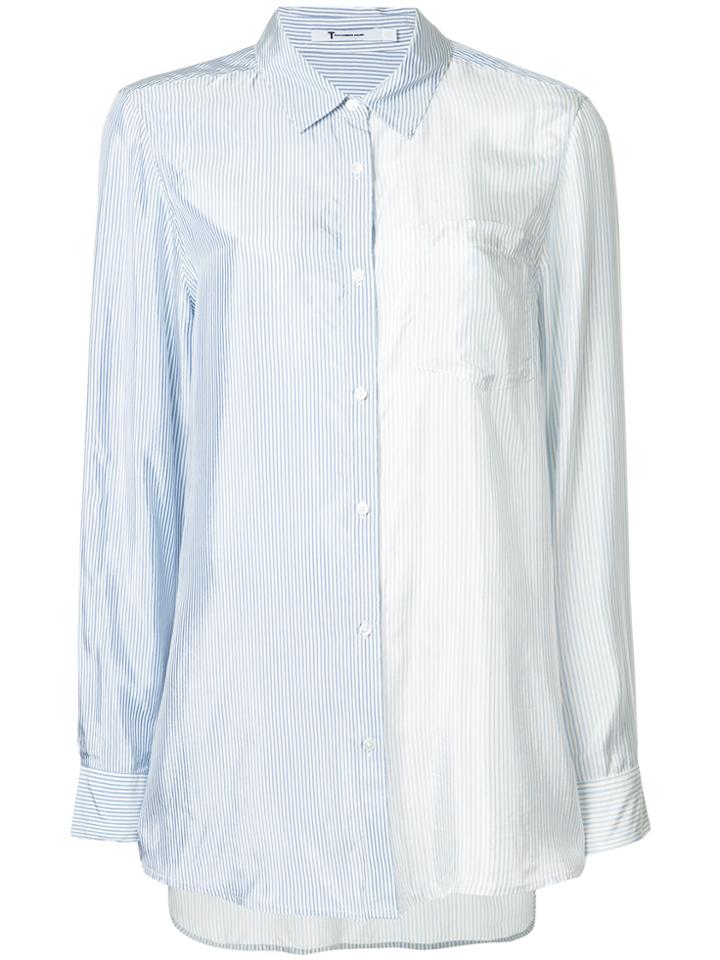 T By Alexander Wang Shiny Striped Shirt - Blue