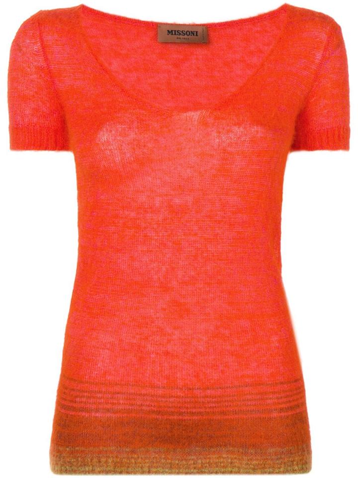 Missoni Shortsleeved Knit Top - Orange