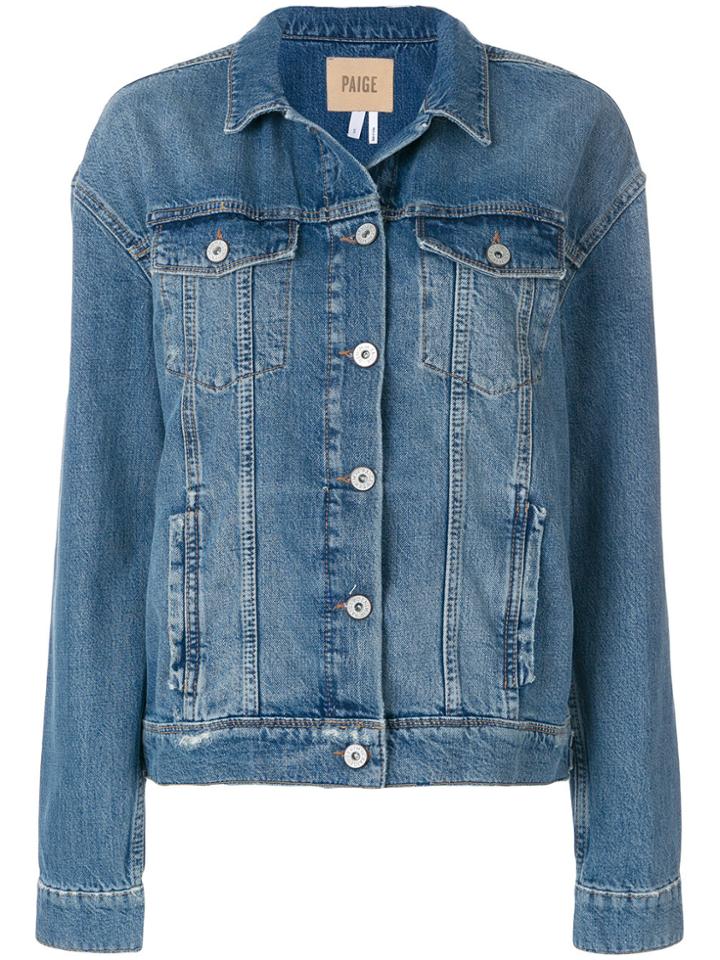 Paige Classic Fitted Denim Jacket - Blue