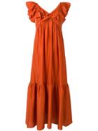 Masscob Ruffle Neck Dress - Orange