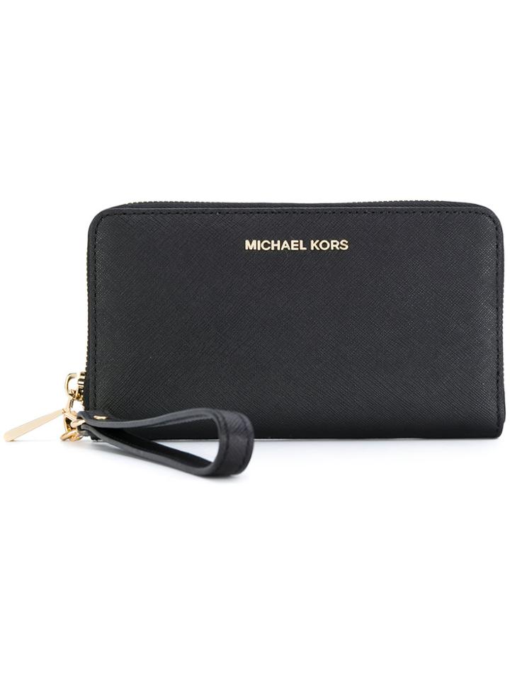 Michael Michael Kors Wrist Strap Zip Wallet - Black