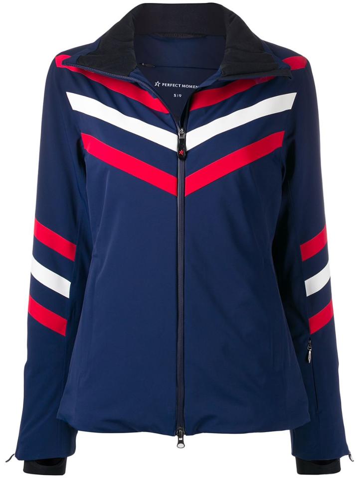 Perfect Moment Chevron Stripe Jacket - Blue