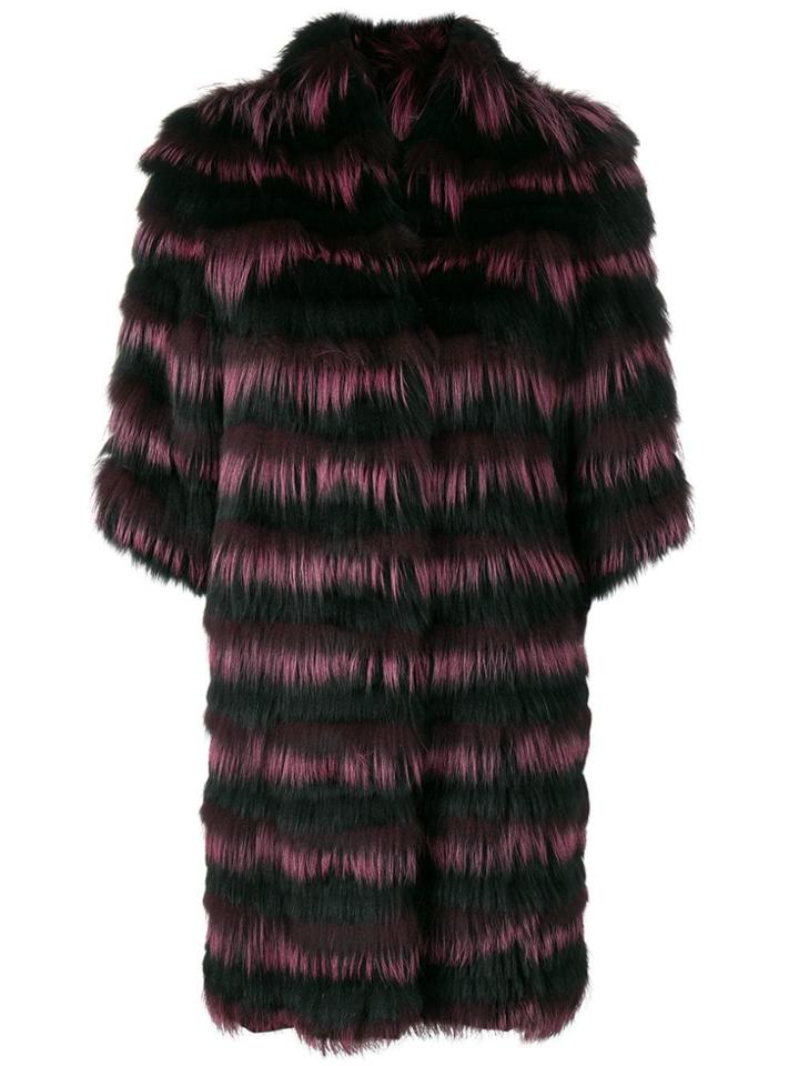 Guy Laroche Liska Gl241105 Schwarz/violett Fox Fur/silk - Black