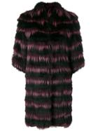 Guy Laroche Liska Gl241105 Schwarz/violett Fox Fur/silk - Black