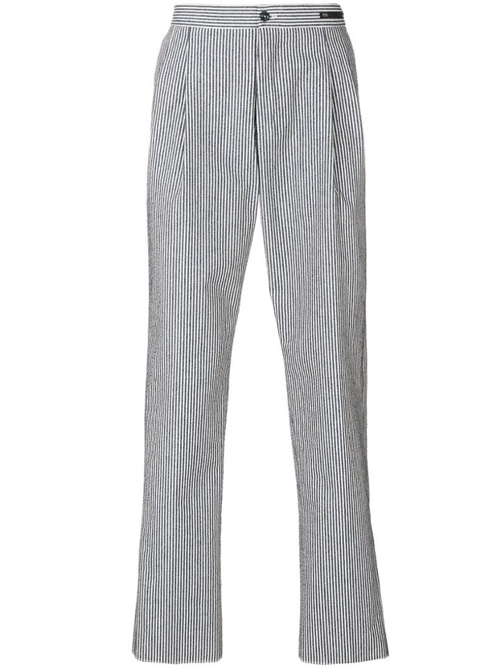 Pt01 Striped Trousers - Blue