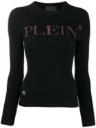 Philipp Plein Pullover Knit Top - Black