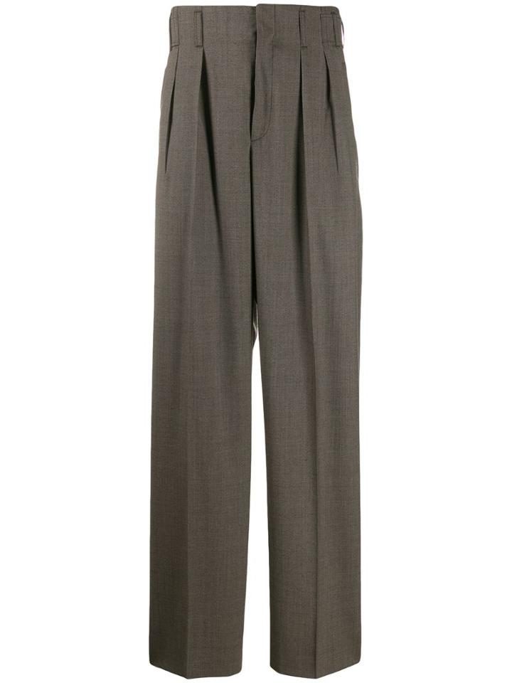 Maison Kitsuné Pleated Trousers - Brown