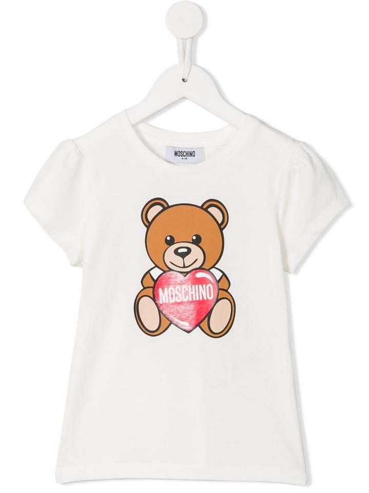 Moschino Kids Bear Print T-shirt, Girl's, Size: 6 Yrs, White