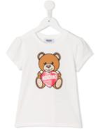 Moschino Kids Bear Print T-shirt, Girl's, Size: 6 Yrs, White