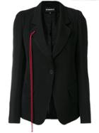 Ann Demeulemeester Red Tie Detail Blazer - Black