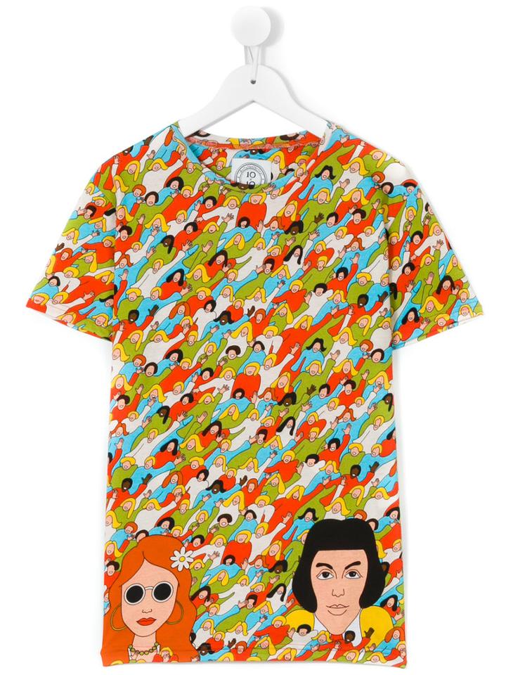 10x10 An Italian Theory Kids - Crowd Print T-shirt - Kids - Cotton - 14 Yrs